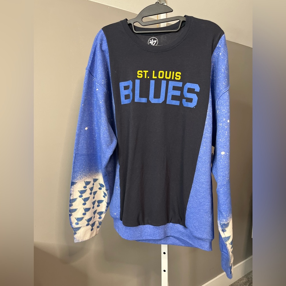 Upcycled St Louis Blues Sweatshirt Unisex Size XL